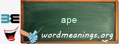 WordMeaning blackboard for ape